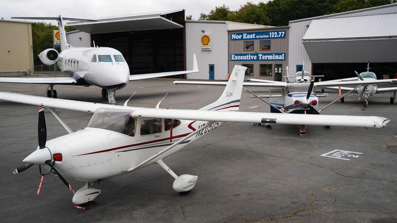 Technician working on aircraft
